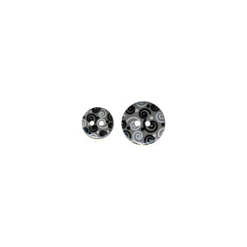 Kunststoffknopf 2-löchrig Ø 1,8 cm Schwarz/Weiß/Grau